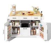 isla de cocina movil con ruedas encimera plegable tomas de corriente 136x75x92 cm mdf blanco