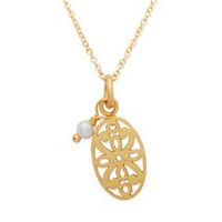 colgante cadena plata dorada y perla