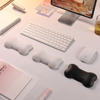 Nuevo Reposamuñecas de Silicona con Textura de Cuero y Forma Creativa, Almohadilla Ergonómica de Soporte para Muñeca para Oficina, Hogar y Juegos