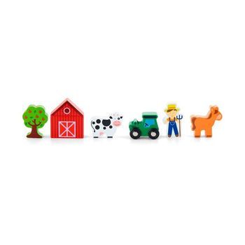 Mini Story Figuras De Madera De Viga, Modelo:granja