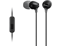 auriculares de boton - sony mdr-ex15apb con microfono jack 35 mm 8hz 22000hz 100dbmw tapones silicona iman neodimio negro