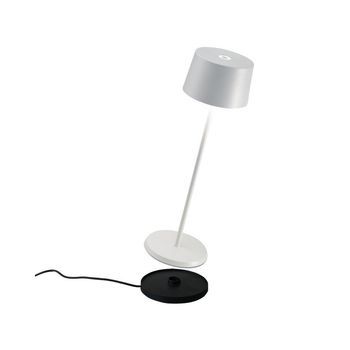Lámpara De Mesa Led Recargable Y Regulable Blanca Olivia Pro