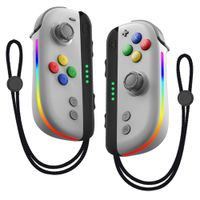 mando inalambrico ns1 rgb para nintendo switchliteoled joy pad joycons de doble vibracion con correa para la muneca despertador turbo