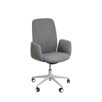 Silla de escritorio tapizada en gris
