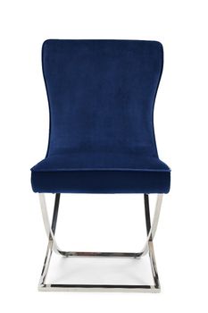 Giovanni Blue Velvet Dining Chairs - Blue