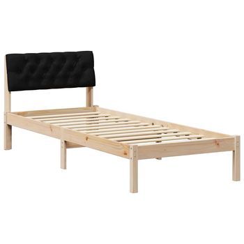 Estructura De Cama Con Cabecera Marrón Y Negro 80 X 200 Cm