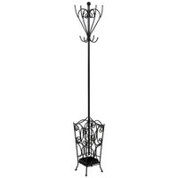 perchero de metal con 4 ganchos 35x35x181h cm negro