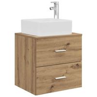 vanidad con lavabo de pared roble artisan 53 x 345 x 63 cm vidaxl