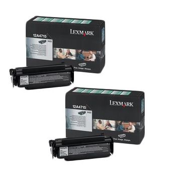 Lexmark 12A4715 Black Original High Capacity Return Program Toners Twin Pack (2 Pack)