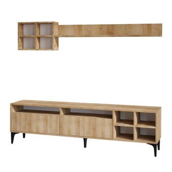 Mueble Tv Con Estante Debbie Roble