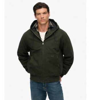 Superdry para hombre. M5012234A Chaqueta Canvas Surplus Hooded verde (XL), Casual, Algodón