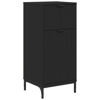 Gabinete De Baño Con Cajón Con Puerta Negro 39,5 X 36 X 88 Cm Vidaxl