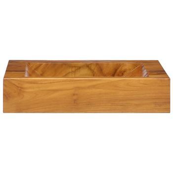 Lavabo De Baño Moderno | Lavabo De Madera Maciza De Teca 50x35x10 Cm