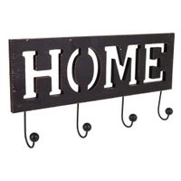 percha de madera y metal negro 45x6x15h cm