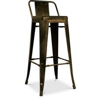 taburete de bar con respaldo - diseno industrial - 76 cm - new edition - stylix  bronce me