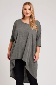 Yours London Túnica Gris Extralarga, Mujer Curvy Y Tallas Grandes, Yours London