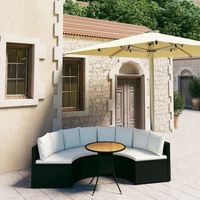 conjunto de sofas de jardin 5 uds  mueble jardin mesa y sillas y cojines ratan sintetico negro cfw171808
