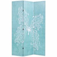 biombo divisor plegable 120x170 cm mariposa azul vidaxl