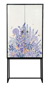 Armario aparador 2 puertas MDF estampado floral multicolor
