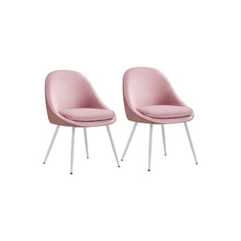 Juego de 2 Sillas de Comedor, Rosa Jalea + Blanco Nube