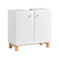 armario para de bajo del lavabo con 2 puertas y estante mdf blanco