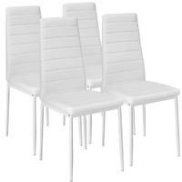 4 sillas de comedor con acolchado polipiel 41 x 45 x 985 cm blanco