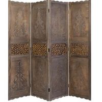 biombo de madera de diseno 4 paneles marron par06024
