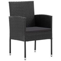4 uds sillas de jardin  silla de exterior  sillon jardin con cojines negros ratan sintetico negro