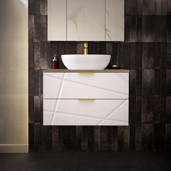 Mueble lavabo individual 80cm y madera paneles de melamina y mdf