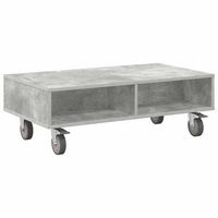 mesa lateral con ruedas gris concreto 90 x 50 x 30 cm vidaxl