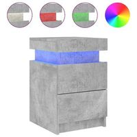 mesita de noche con luces led gris hormigon 35x39x55 cm vidaxl