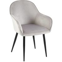 silla de comedor boise en terciopelo gris 60x60x84 cm clp