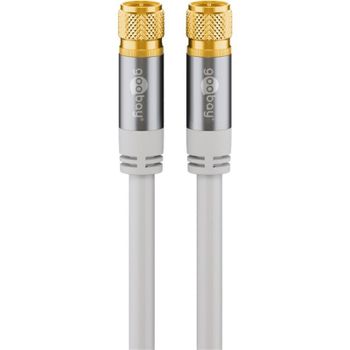 Goobay Cable de Antena Coaxial Conector F Macho/Macho 2m Blanco