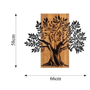 Decoración Pared De Madera Monumental Árbol 2 Nogal Negro 65x58 Cm