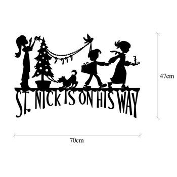 Decoración Pared De Metal Xmasblack-11 Negro 70x47 Cm