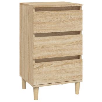 Mesita De Noche, Mesilla Madera Contrachapada Roble Sonoma 40x35x70 Cm
