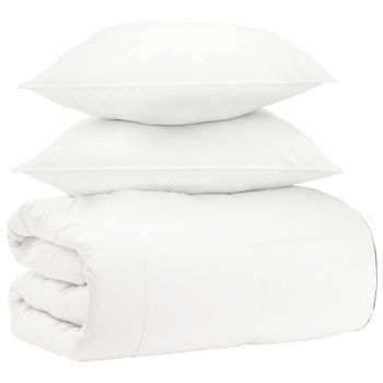 Juego De Edredón 3 Uds. Blanco Bambú Vidaxl