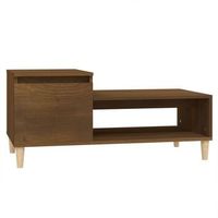 mesa de centromesa auxiliarmesa de cafe madera contrachapada roble marron 100x50x45 cm