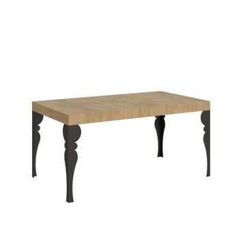Mesa Extensible 90x160/420 Cm Paxon Roble Natural Estructura Antracita