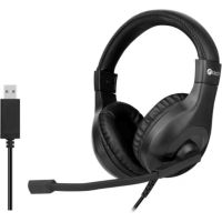 auriculares c-tech mhs-05u con cable usb-a microfono y control volumen negro