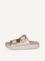 caprice mule metallic made of leather without heel size 38