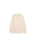 sudadera puma maximal metallic versized crew fl mujer beige