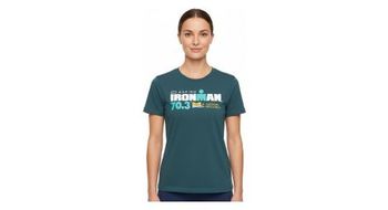 Camiseta de manga corta ironman 70 3 mallorca azul turquesa para mujer
