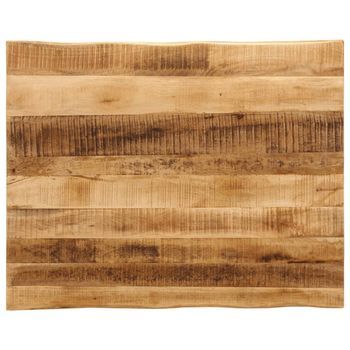 Tablero De Mesa Borde Natural Madera Mango Rugosa 110x80x3,8 Cm Vidaxl
