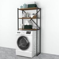 estanteria alta para lavadora askersund aglomeradometal 160x66x34 cm nogal encasa