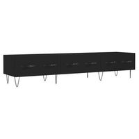 mueble tv  mueble de salon  armario tv madera de ingenieria negro 150x36x30 cm