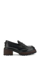 mocasines de piel con plataforma y microtachuelas black