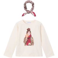 mayoral camiseta manga larga 4002-beige para nina