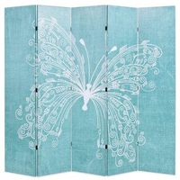 biombo divisor plegable 200x170 cm mariposa azul vidaxl