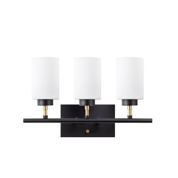 Lámpara De Pared Yensuk-13124 Oro Negro Metal Vidrio 46x15x28 Cm